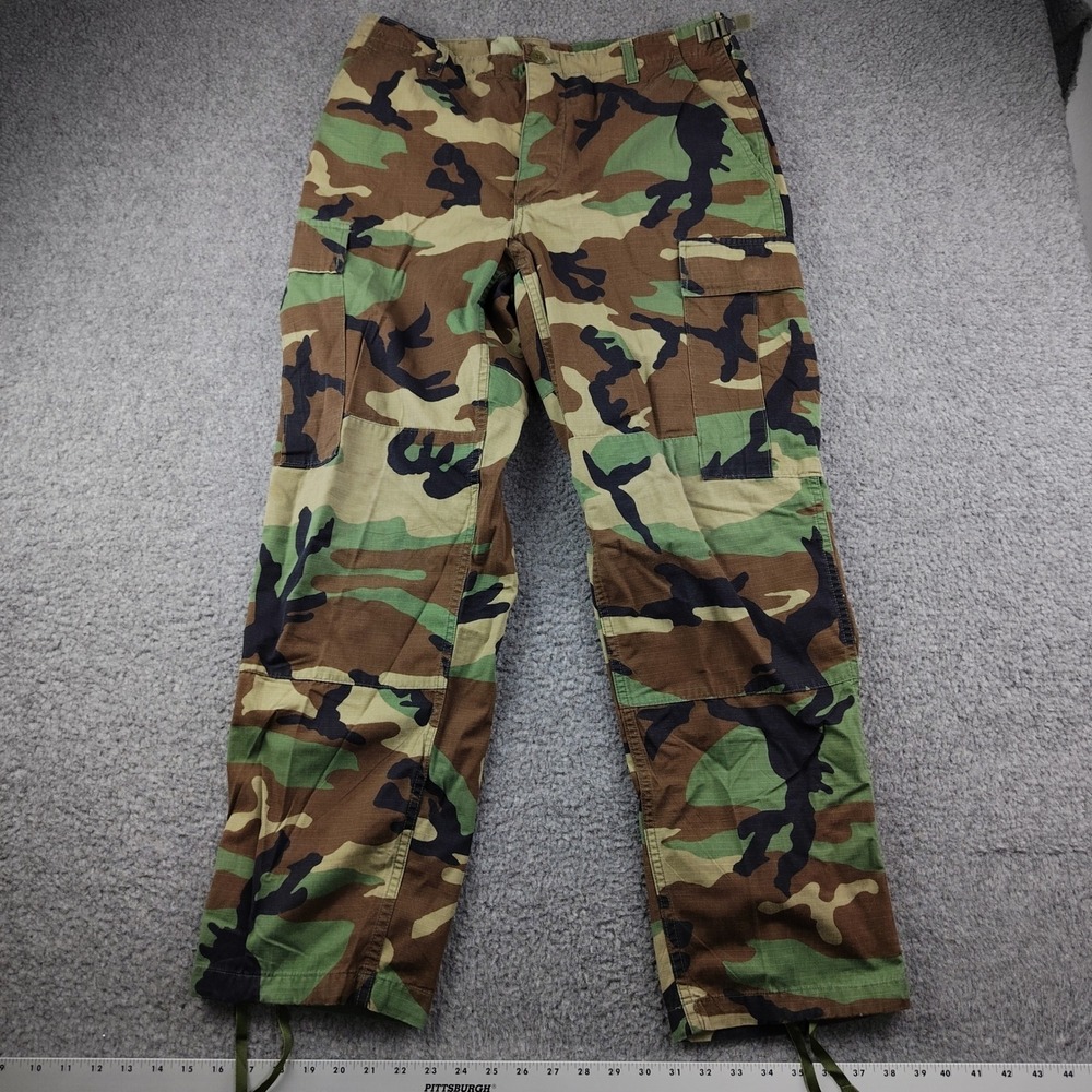 VTG Propper Cargo Pants 33x30 Mens Medium Woodland Camo Ripstop BDU EUC